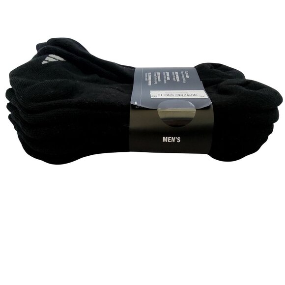 Adidas Mens 6-Pack Climalite Cushioned For Comfort Low Cut Socks Black Size L - Picture 3 of 4